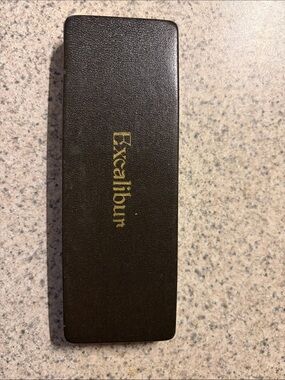 Excalibur Brown ball point pen and automatic pencil set in pool Case